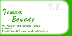 timea ecsedi business card